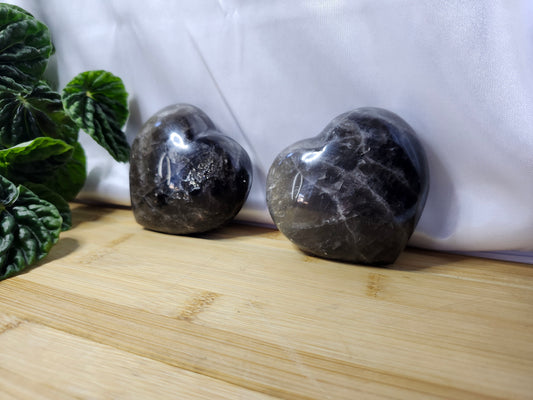 BLACK MOONSTONE HEART
