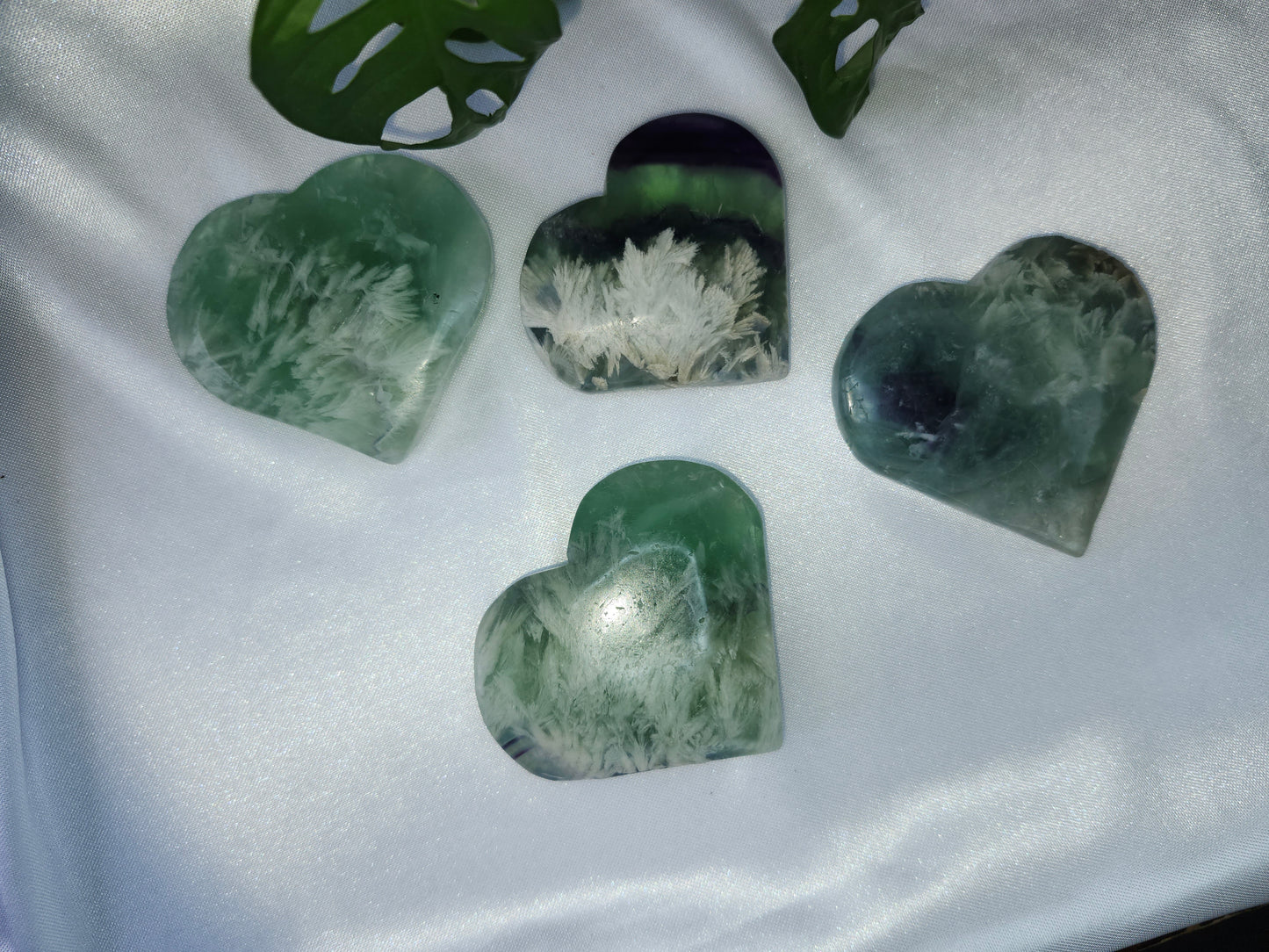 FEATHER FLUORITE HEART LG