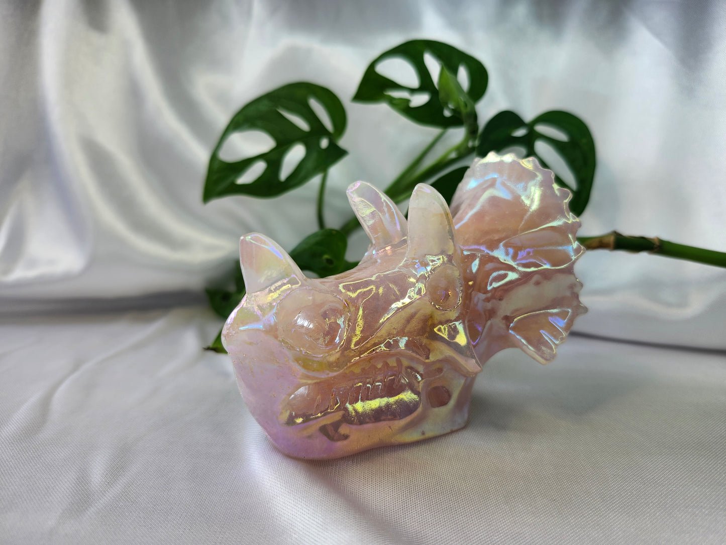 AURA ROSE QUARTZ TRICERATOPS