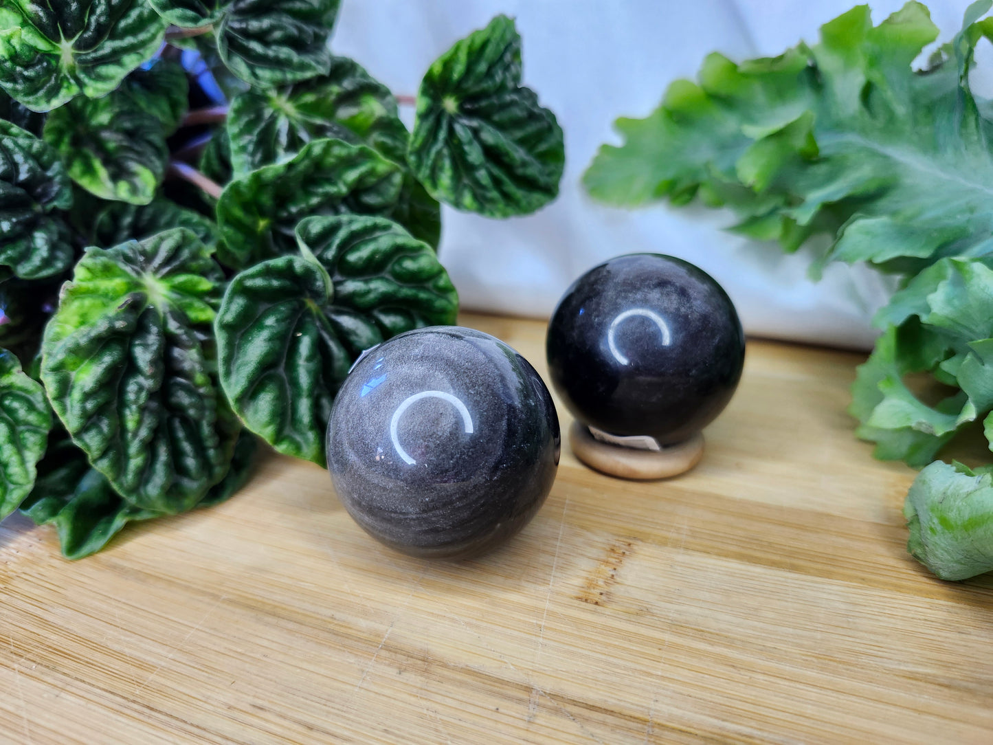 SILVER OBSIDIAN SPHERE