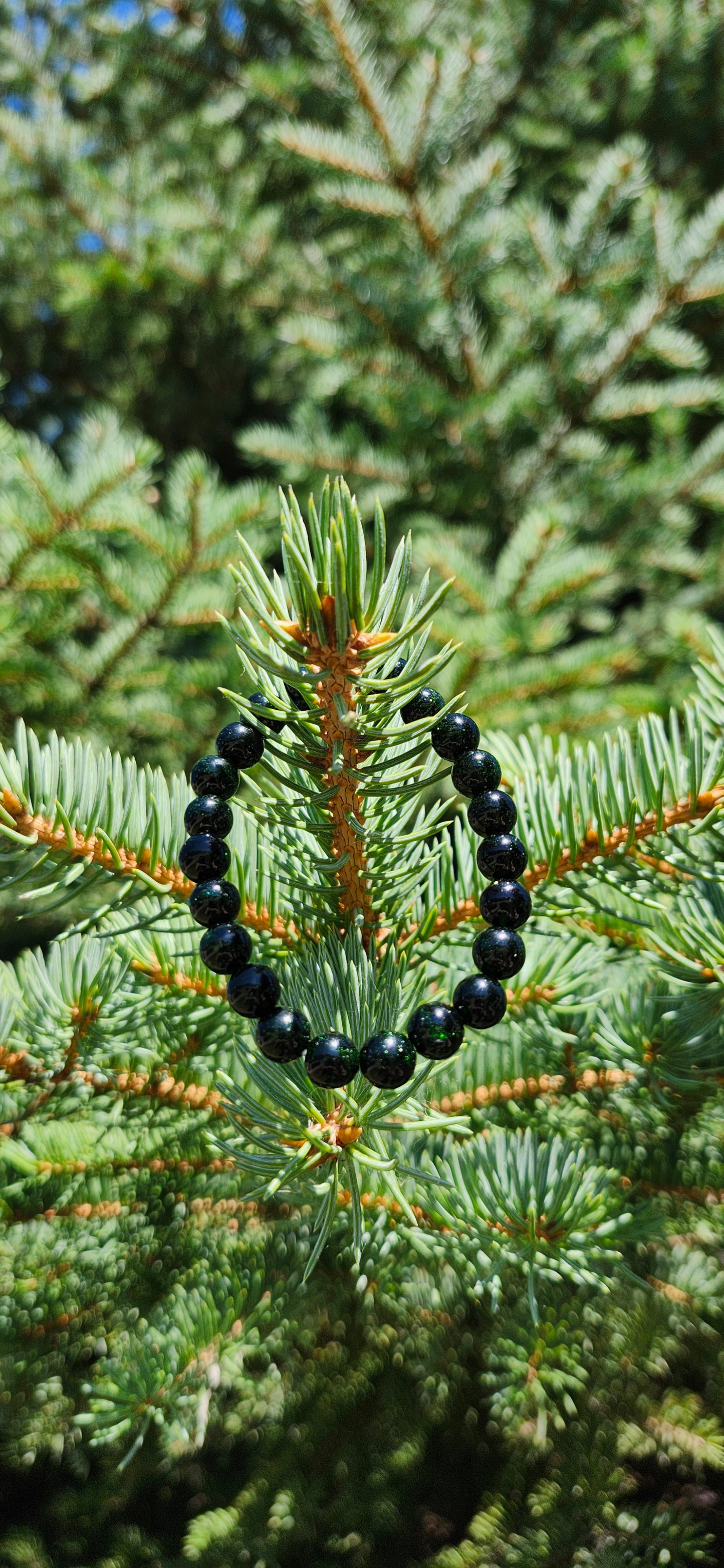 8mm GREEN SANDSTONE BRACELET