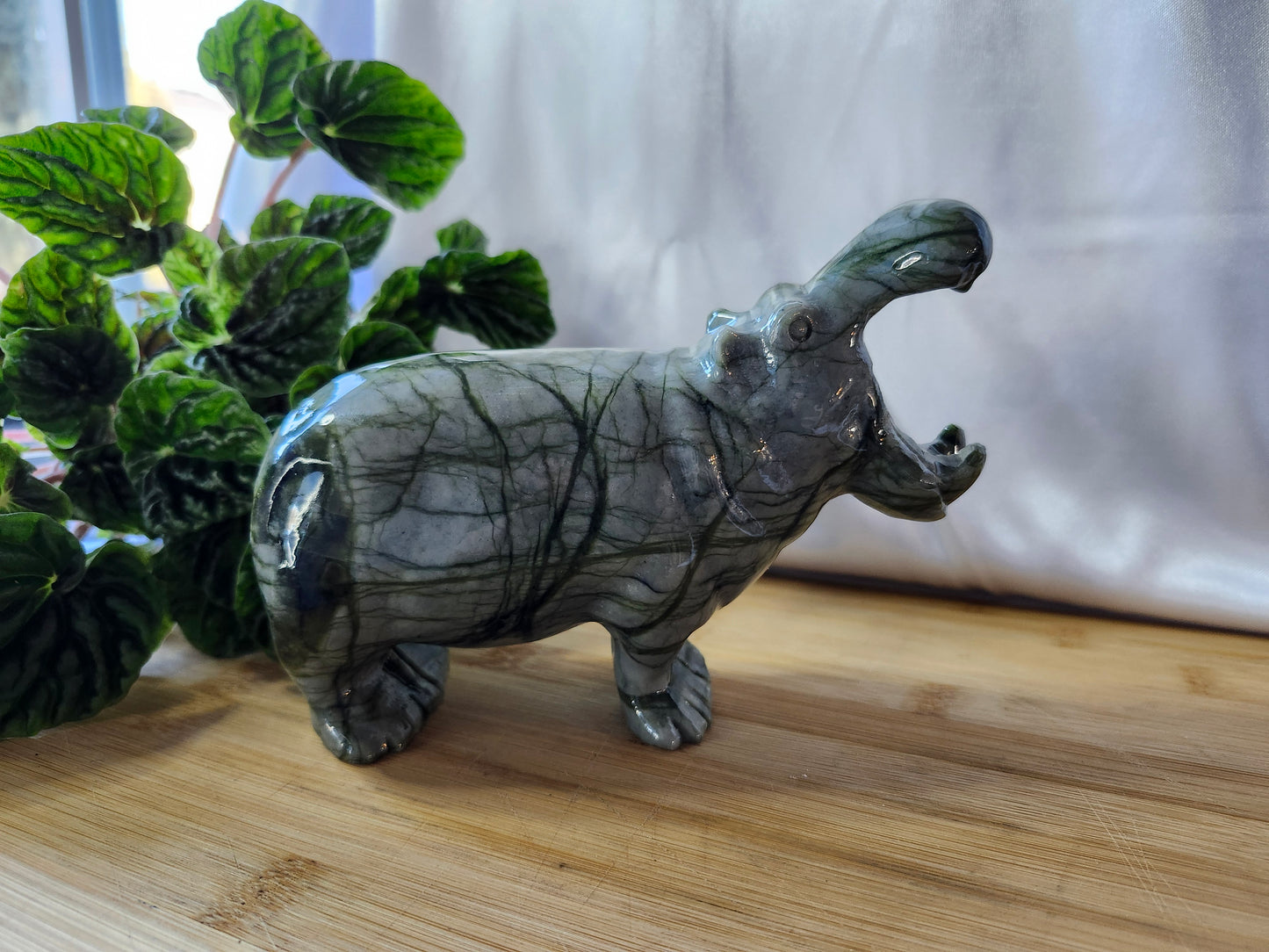 GREEN JASPER HIPPO