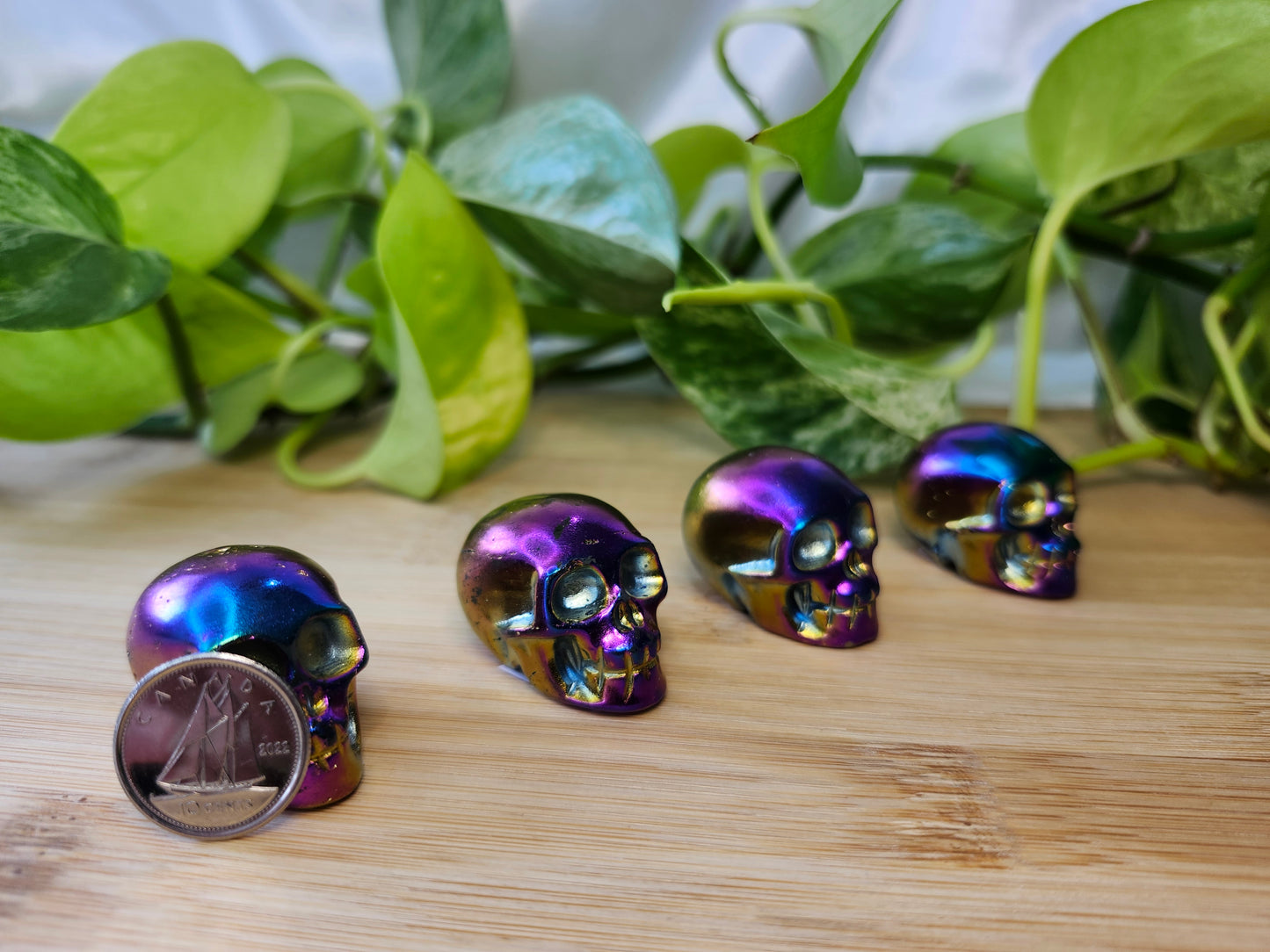 TITANIUM AURA QUARTZ SKULL