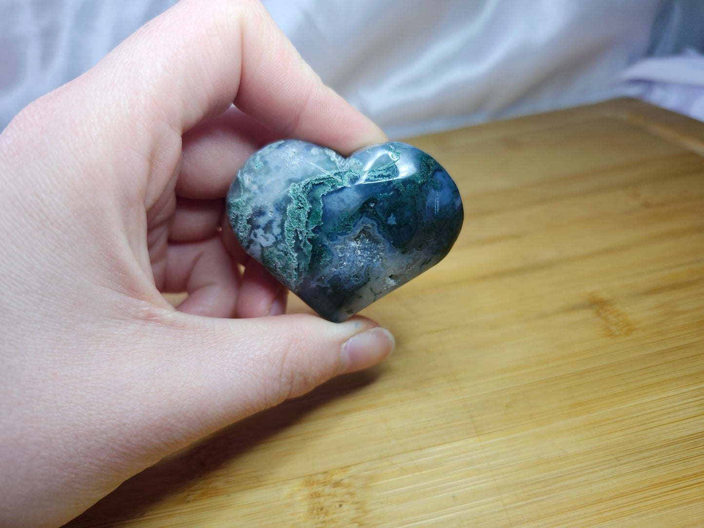 MOSS AGATE HEART