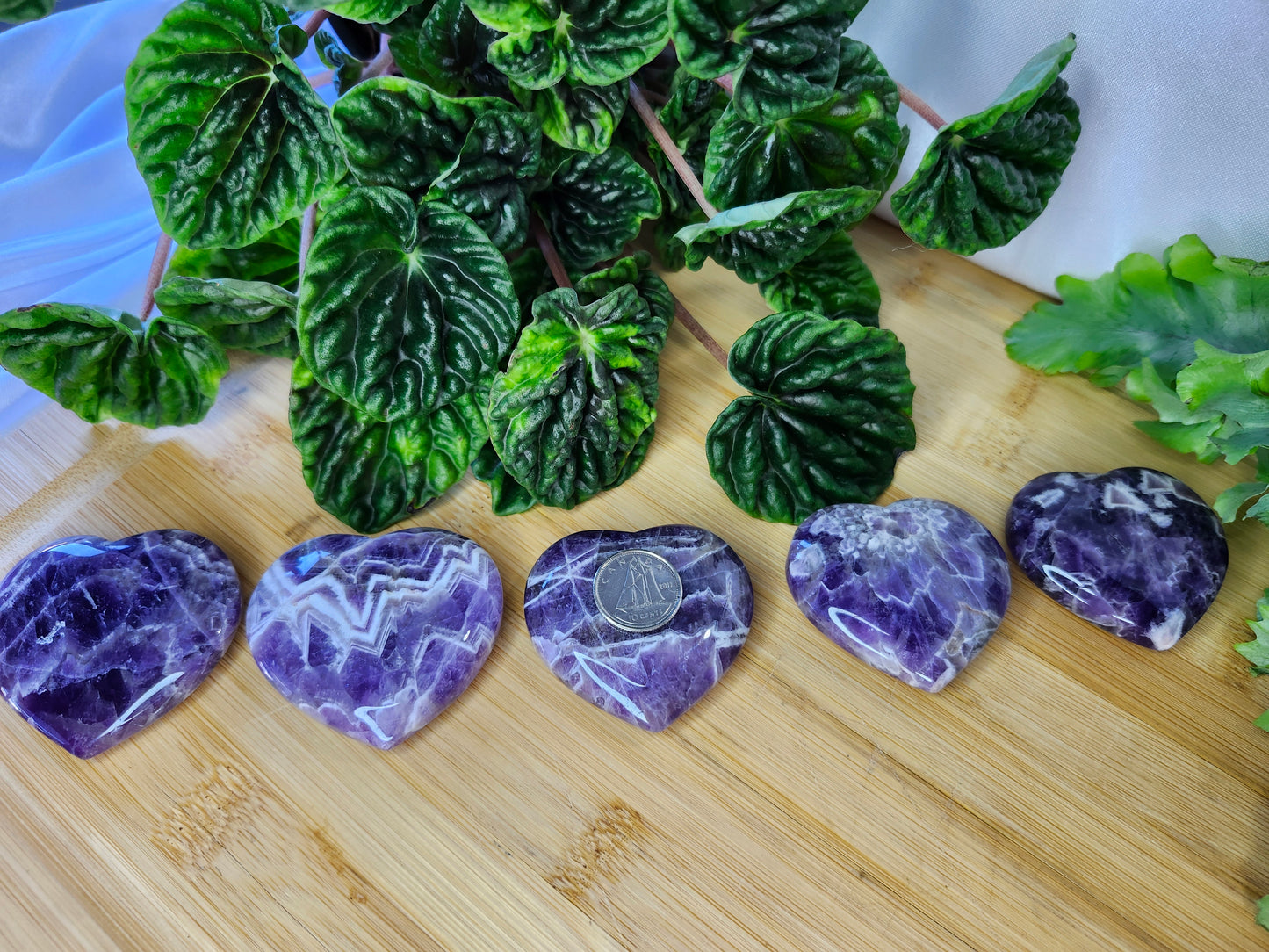 CHEVRON AMETHYST HEART