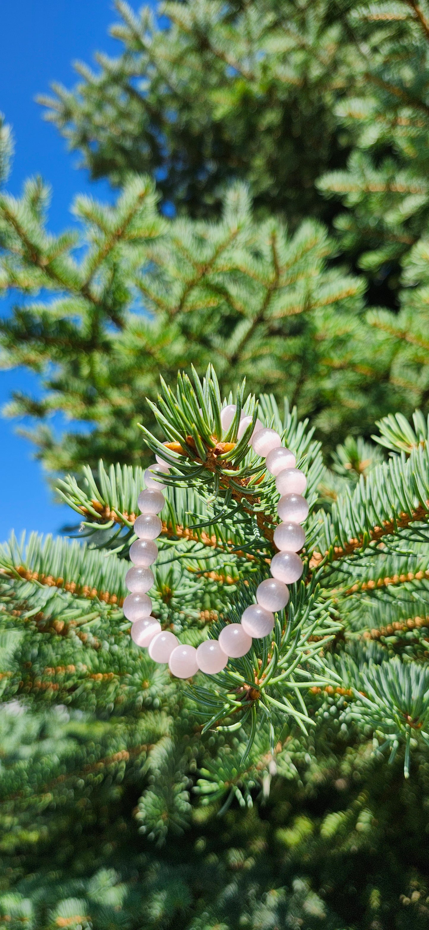 8mm DUSTY ROSE CAT'S EYE BRACELET