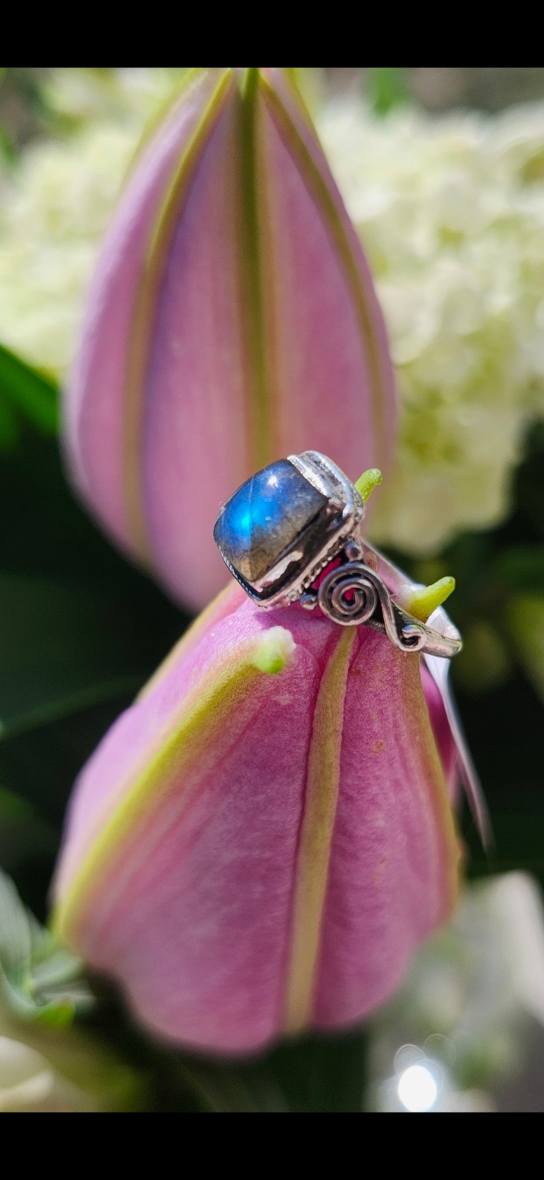 S6.5 LABRADORITE RING .925 STERLING SILVER