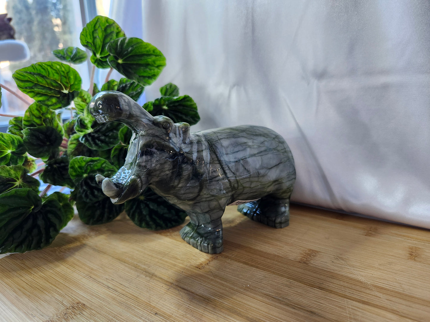GREEN JASPER HIPPO