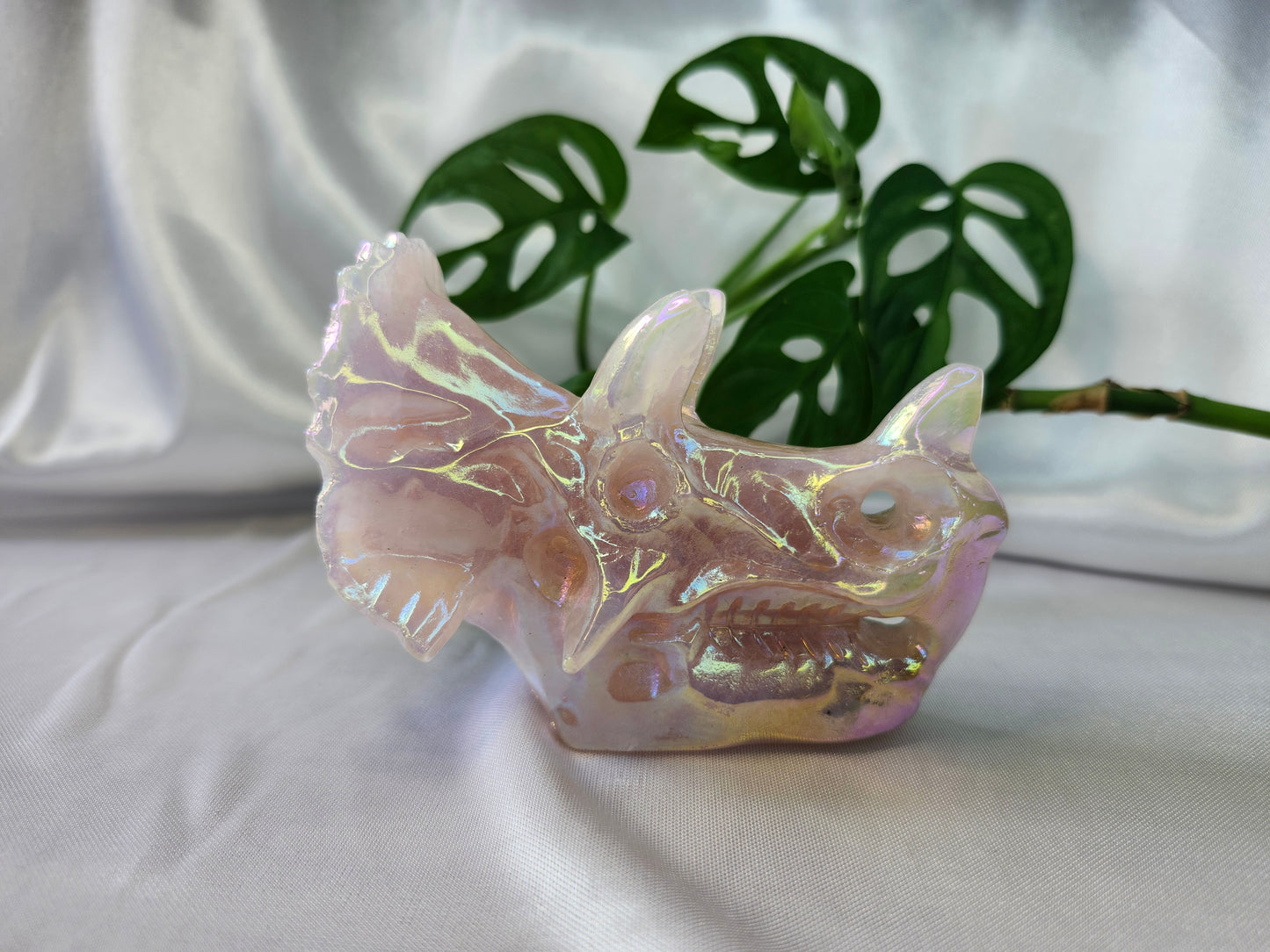 AURA ROSE QUARTZ TRICERATOPS