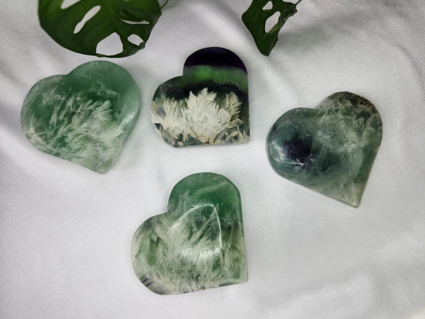 FEATHER FLUORITE HEART LG