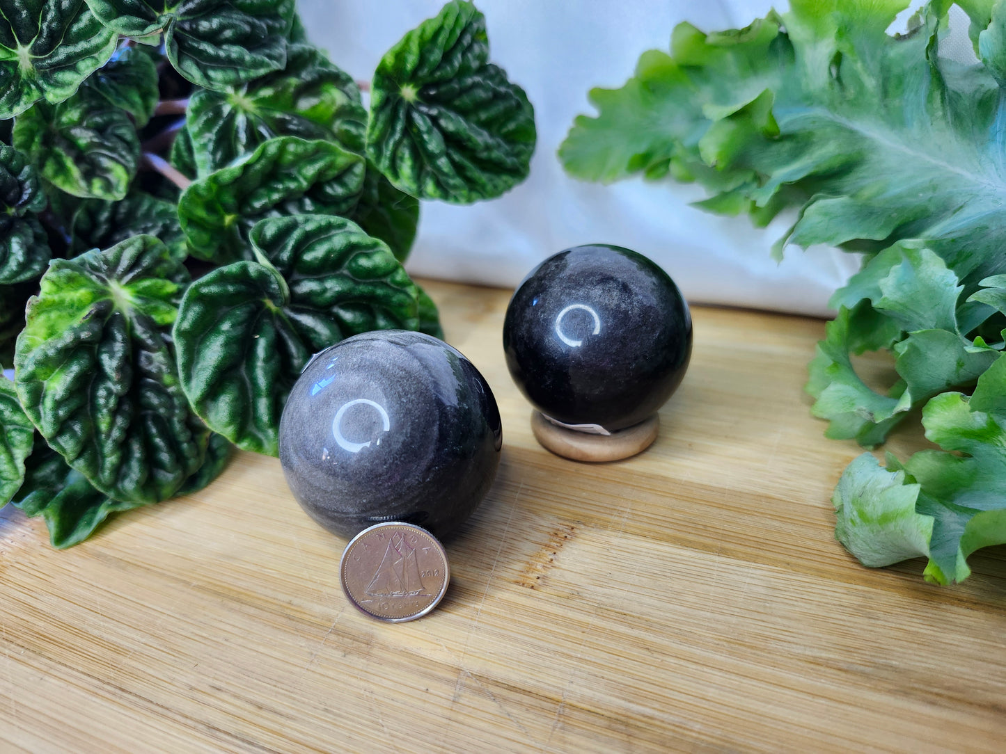 SILVER OBSIDIAN SPHERE