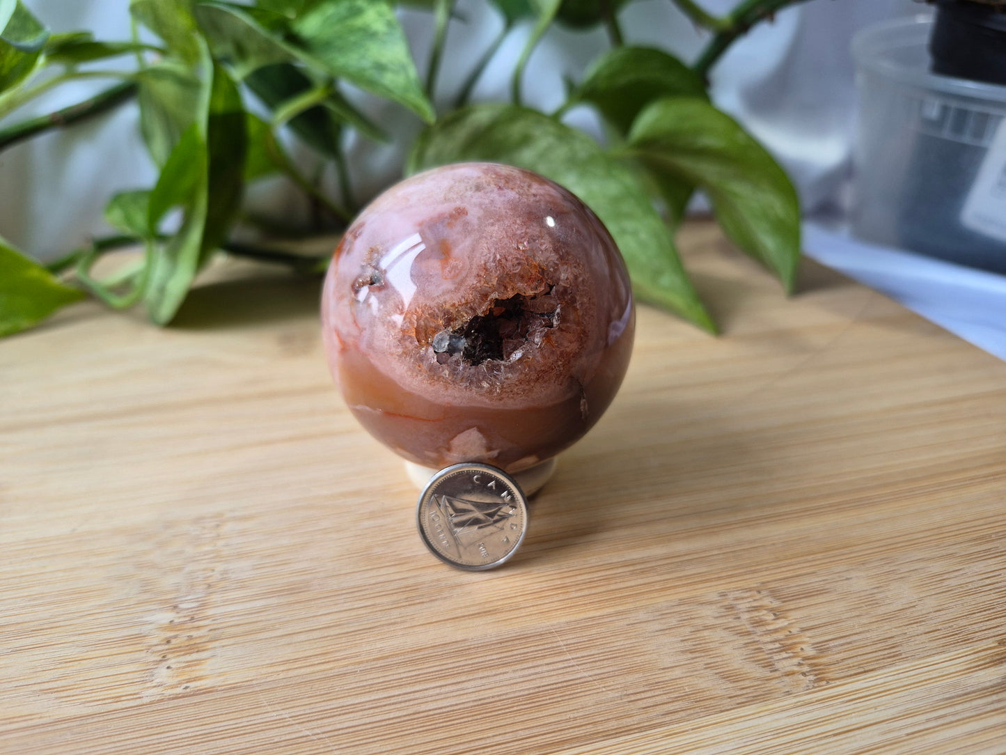 CARNELIAN FLOWER AGATE SPHERE