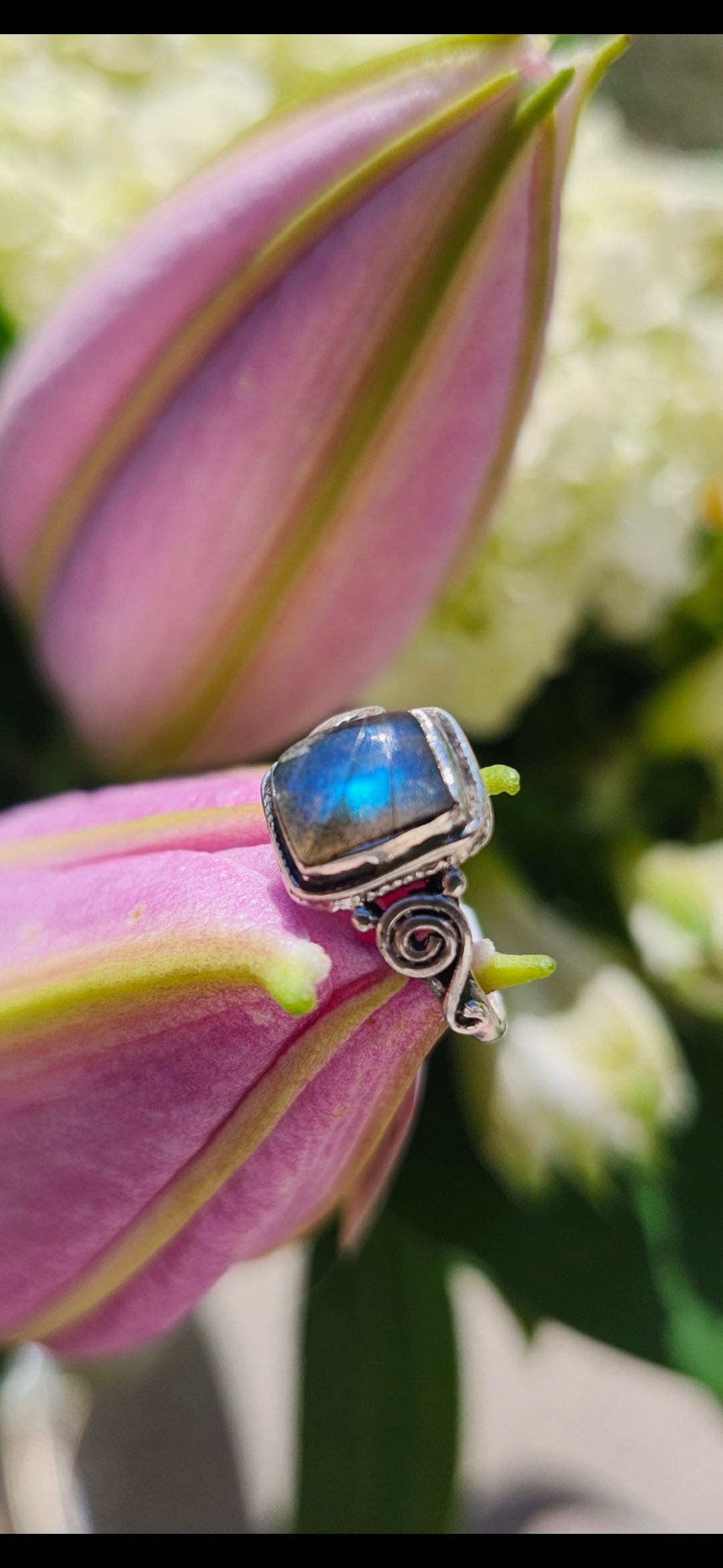 S6.5 LABRADORITE RING .925 STERLING SILVER