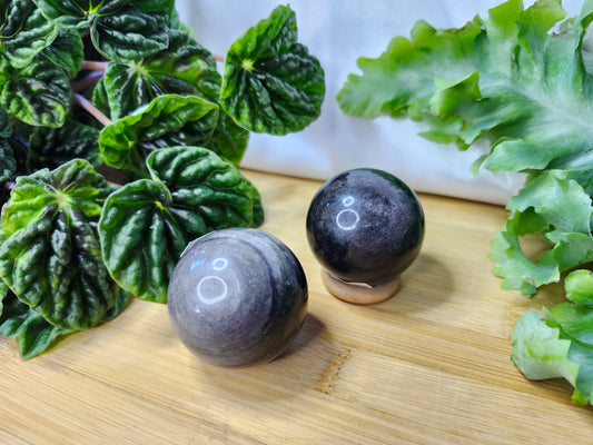SILVER OBSIDIAN SPHERE