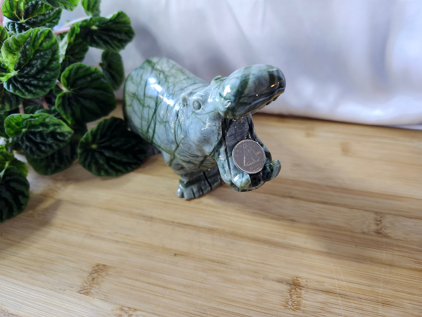 GREEN JASPER HIPPO