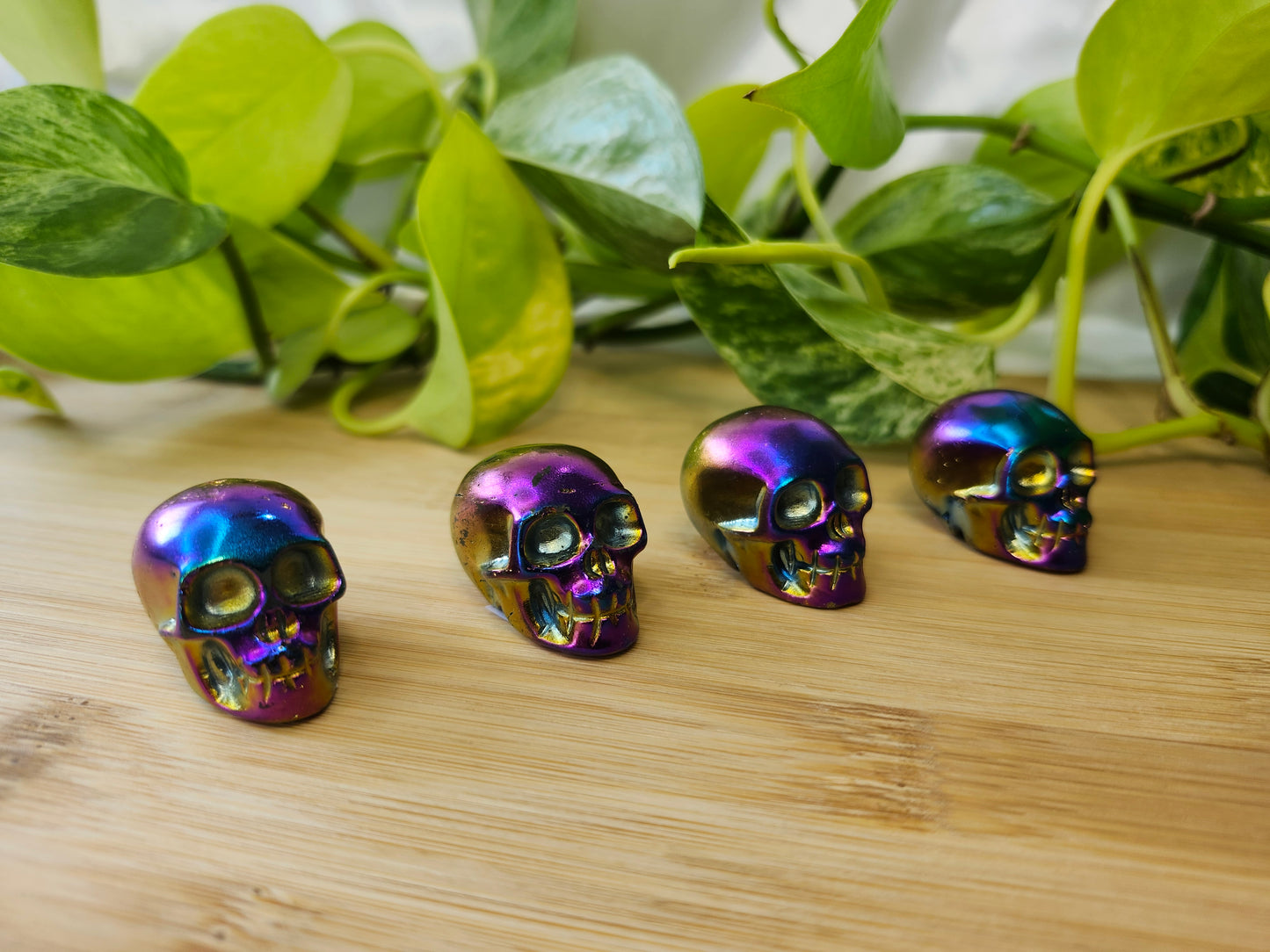 TITANIUM AURA QUARTZ SKULL