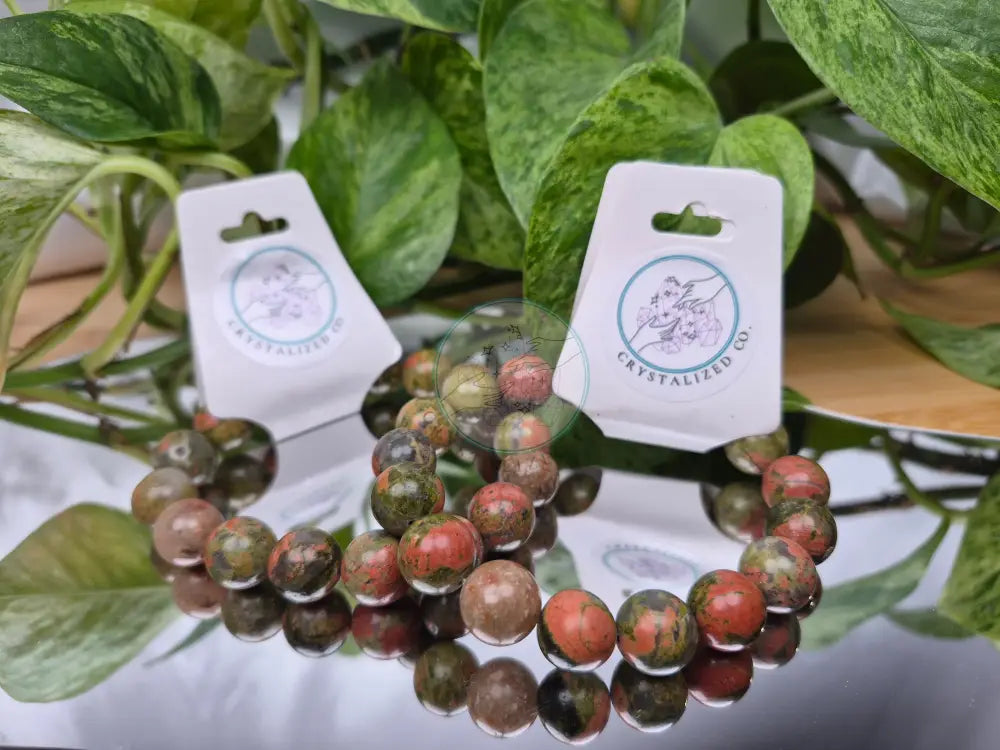 12MM UNAKITE BRACELET