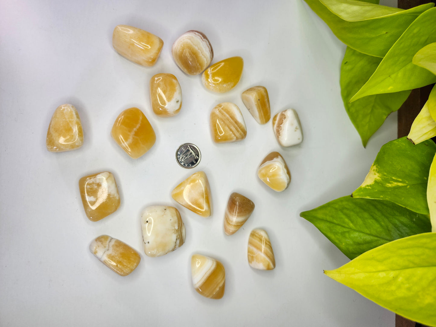 YELLOW CALCITE TUMBLED STONE