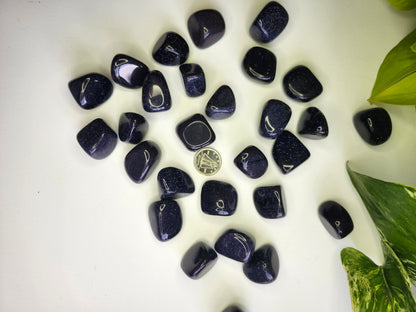 BLUE GOLDSTONE TUMBLED STONE