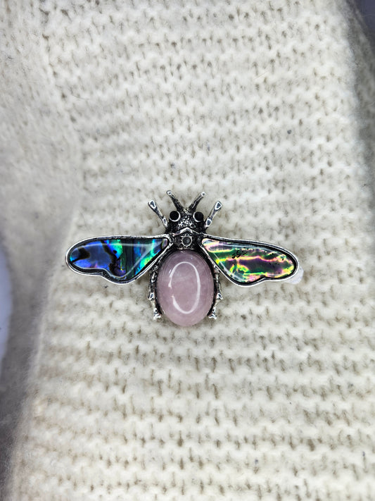 ROSE QUARTZ BUG BROACH