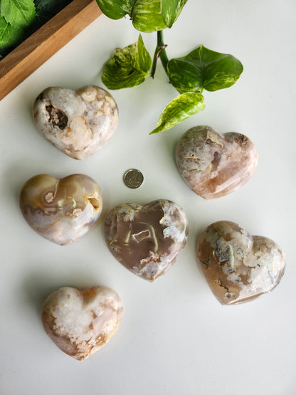 FLOWER AGATE HEART