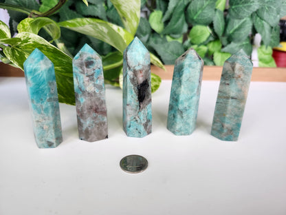 AMAZONITE /SMOKEY QUARTZ TOWER