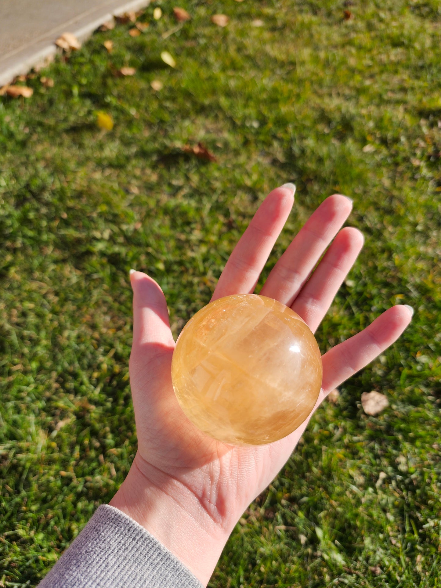 HONEY CALCITE SPHERE