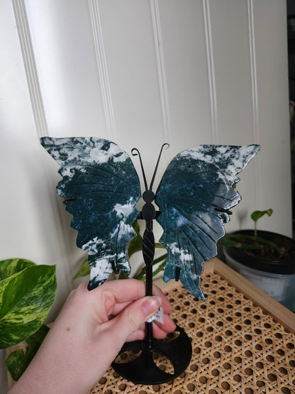 Moss Agate Butterfly Wings