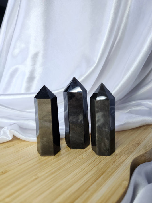 SILVER SHEEN OBSIDIAN TOWER