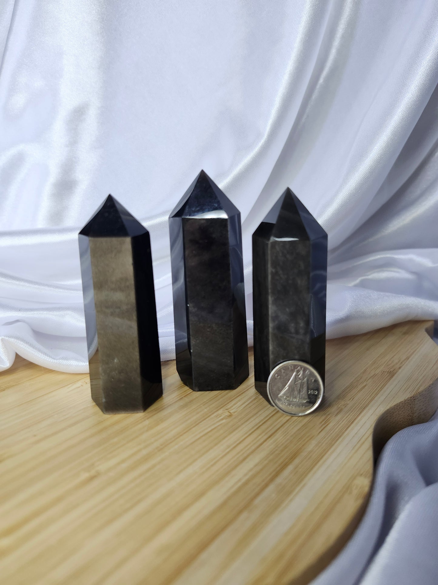 SILVER SHEEN OBSIDIAN TOWER