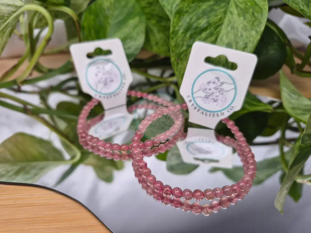 4MM STRAWBERRY QUARTZ BRACELET