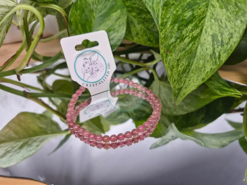 4MM STRAWBERRY QUARTZ BRACELET