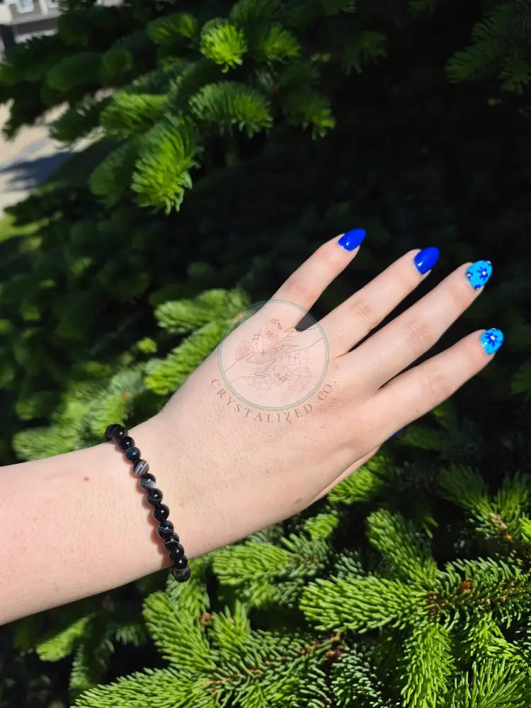 6MM BLACK AGATE BRACELET