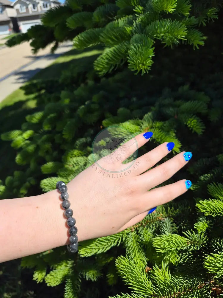8MM LARVIKITE BRACELET