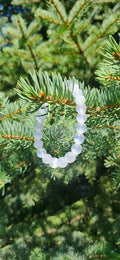 8mm WHITE CAT EYE BRACELET