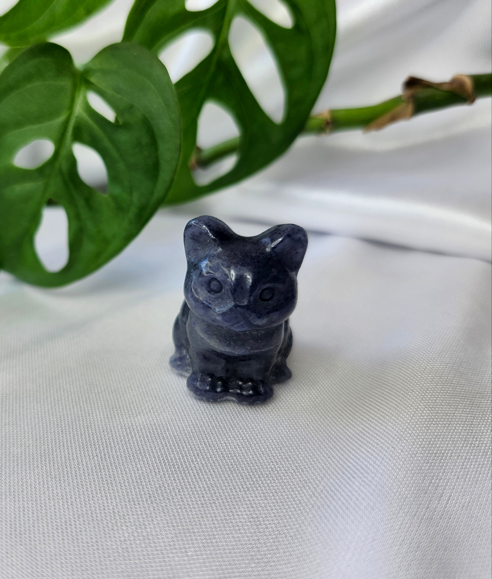 BLUE AVENTURINE SM SITTING CAT