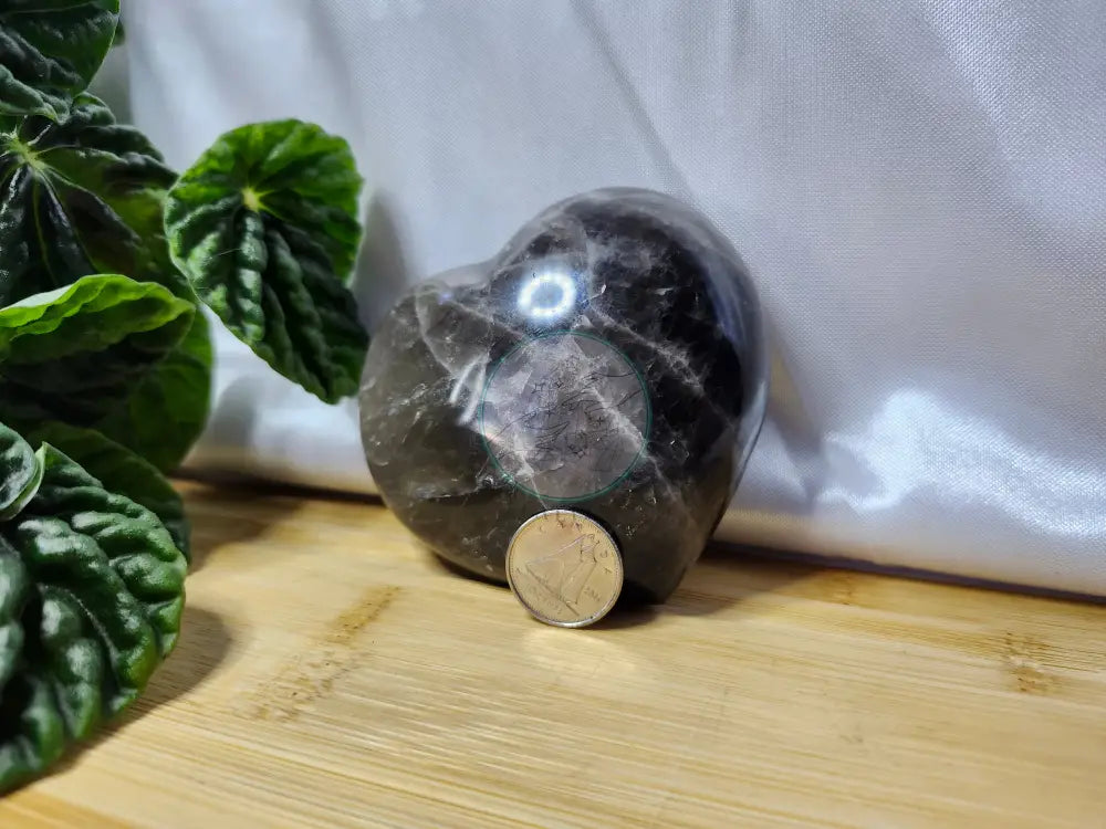 BLACK MOONSTONE HEART