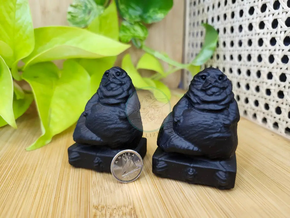 BLACK OBSIDIAN JABBA THE HUT - CARVING