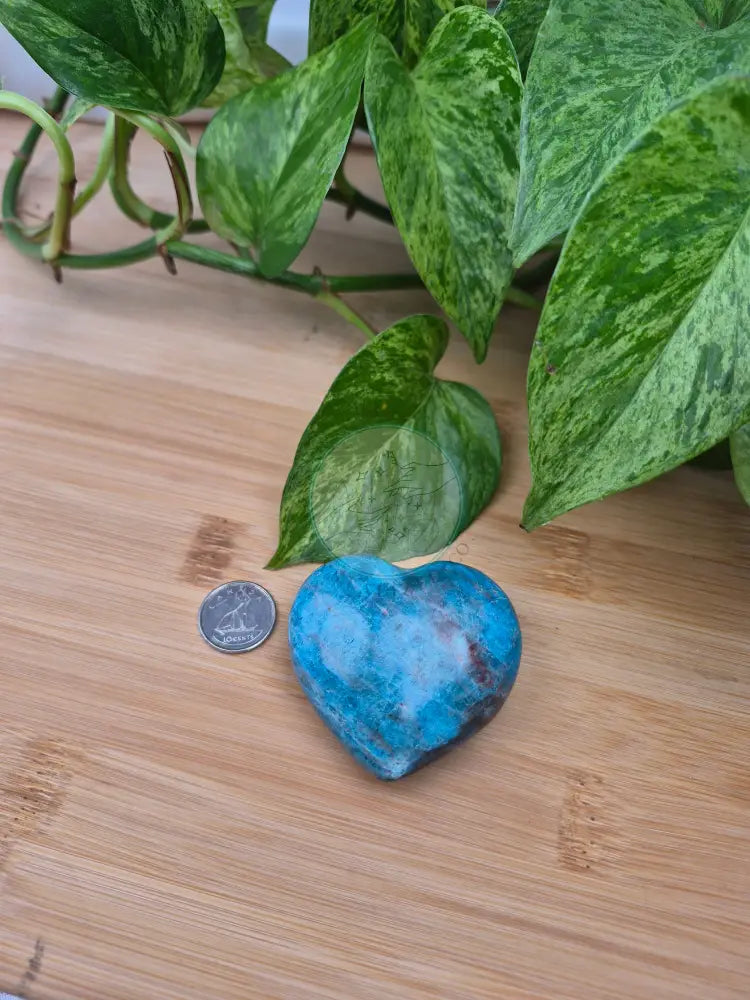 BLUE APATITE HEART
