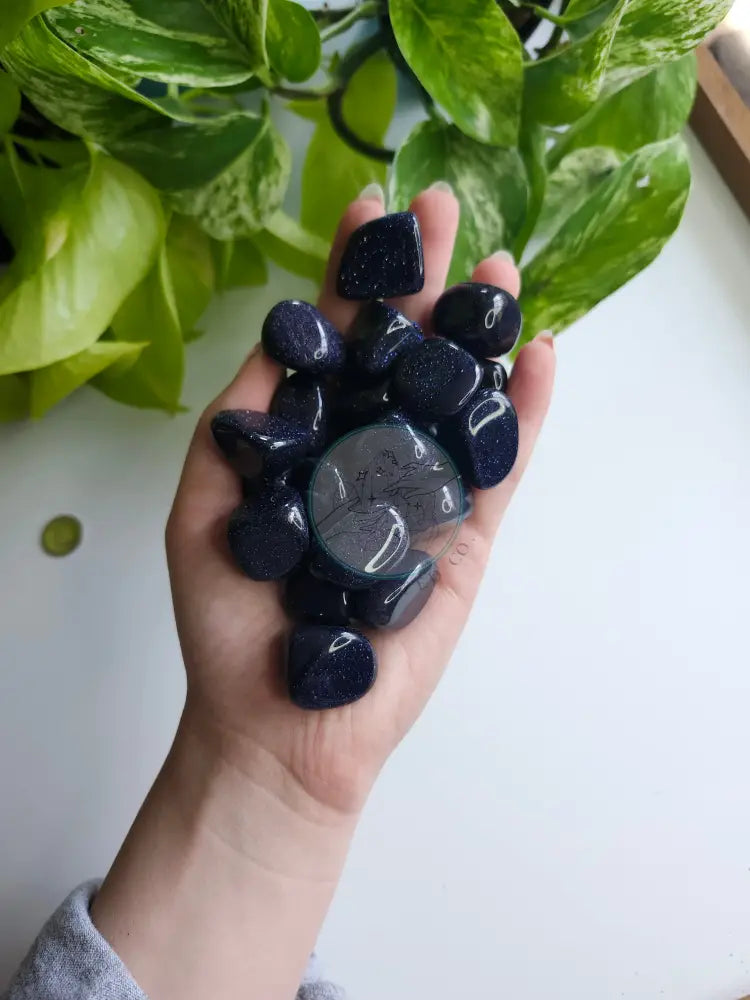 BLUE GOLDSTONE TUMBLED STONE - TUMBLED STONES