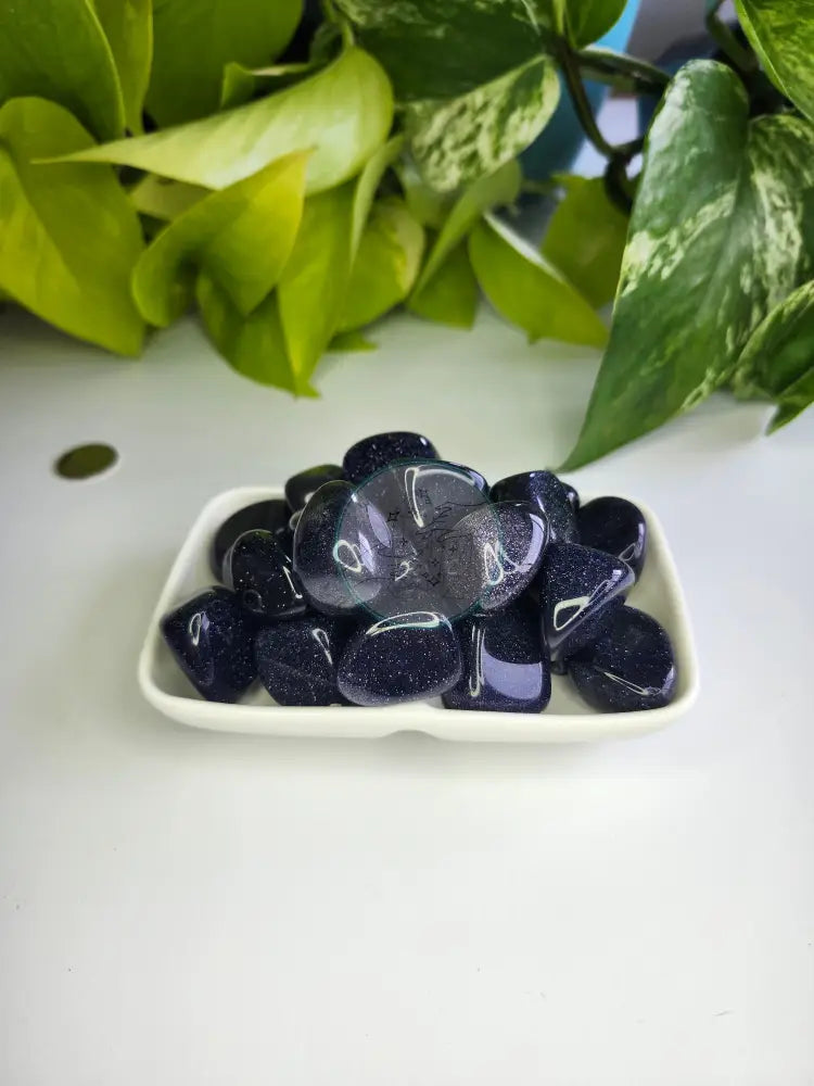 BLUE GOLDSTONE TUMBLED STONE - TUMBLED STONES