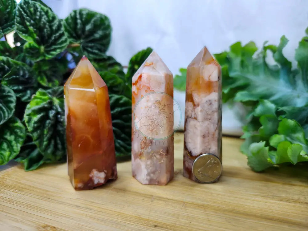 CARNELIAN & FLOWER AGATE TOWER