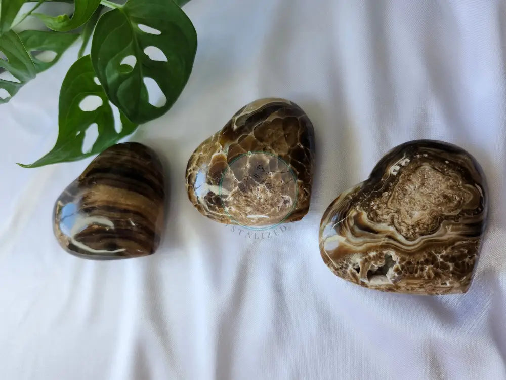 CHOCOLATE CALCITE HEART LG
