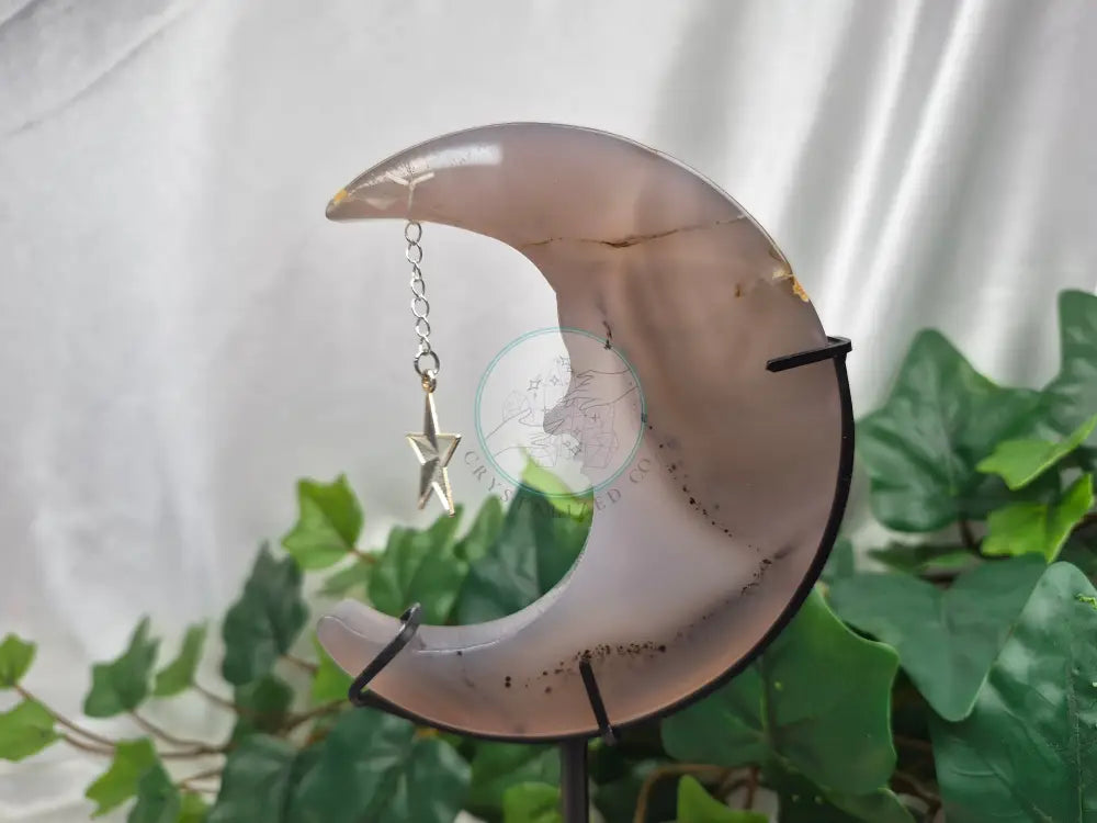 DRUZY AGATE MOON W/STAND