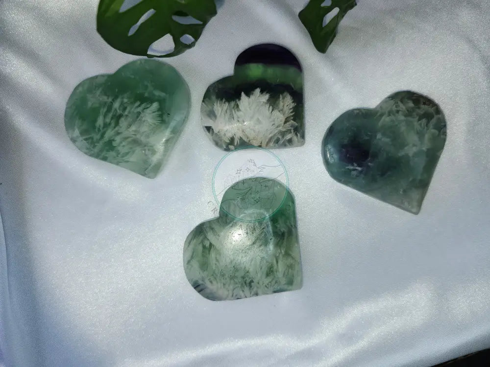 FEATHER FLUORITE HEART LG