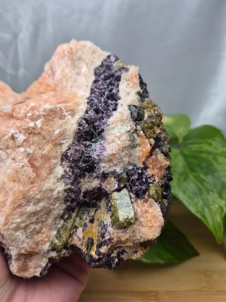 FLUORITE ORANGE CALCITE GREEN APATITE ROUGH CHUNK