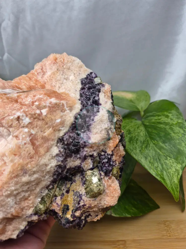 FLUORITE ORANGE CALCITE GREEN APATITE ROUGH CHUNK