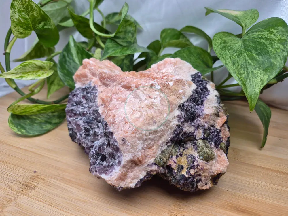 FLUORITE ORANGE CALCITE GREEN APATITE ROUGH CHUNK