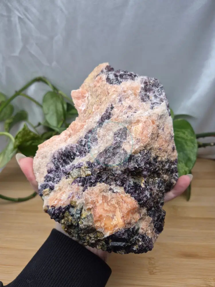 FLUORITE ORANGE CALCITE GREEN APATITE ROUGH CHUNK