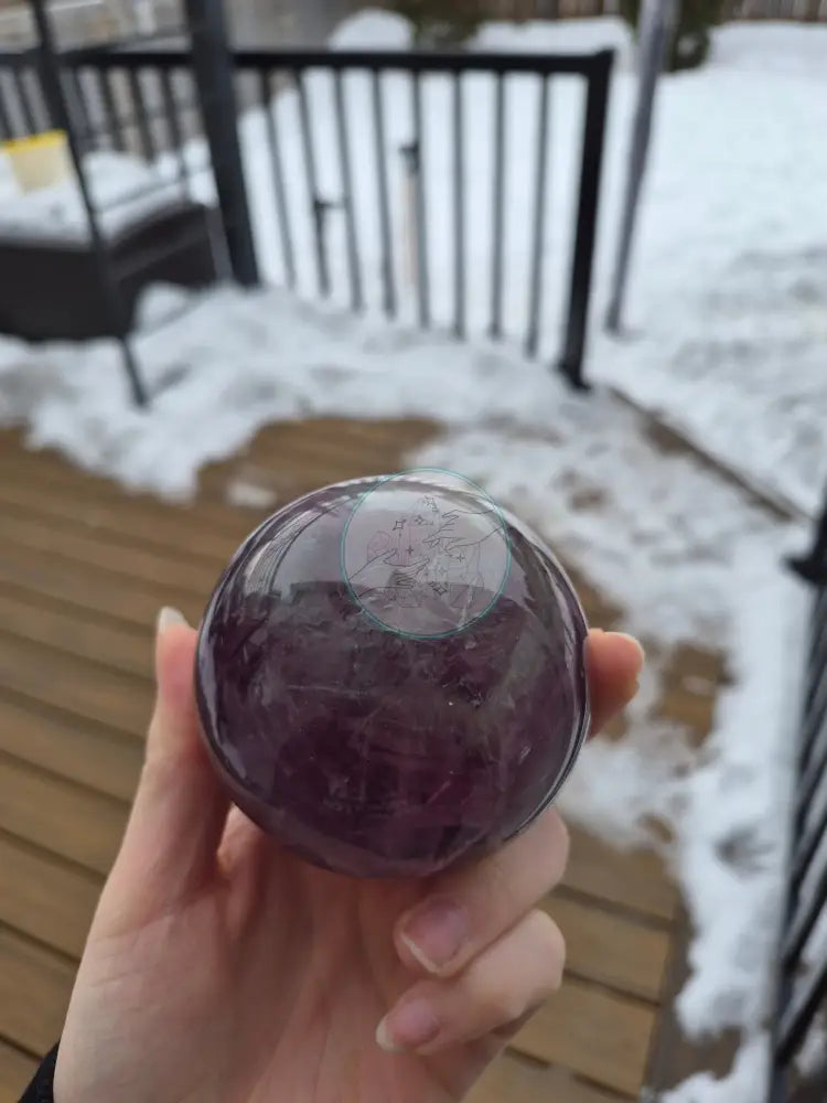 FLUORITE SPHERE W/LIGHT BASE